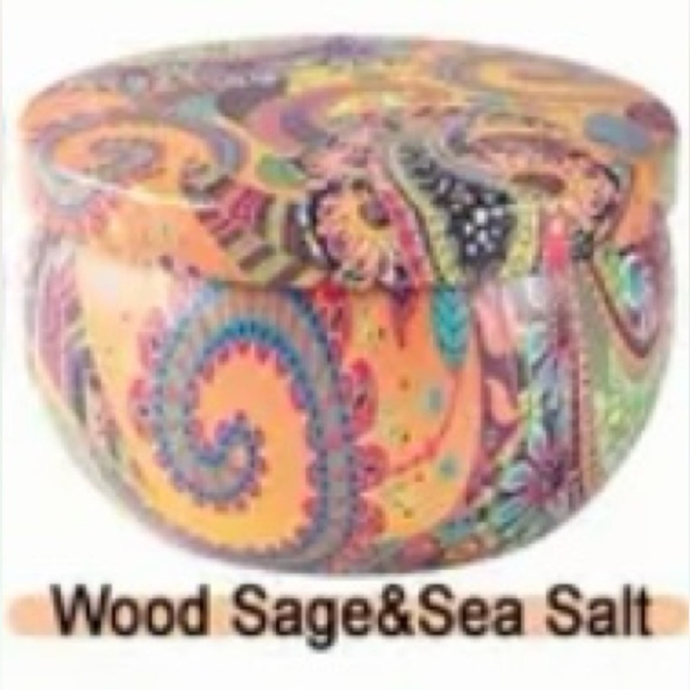 2 Wood Sage & Sea Salt 2.5oz Marble-patterned Soy Wax Scented Candles